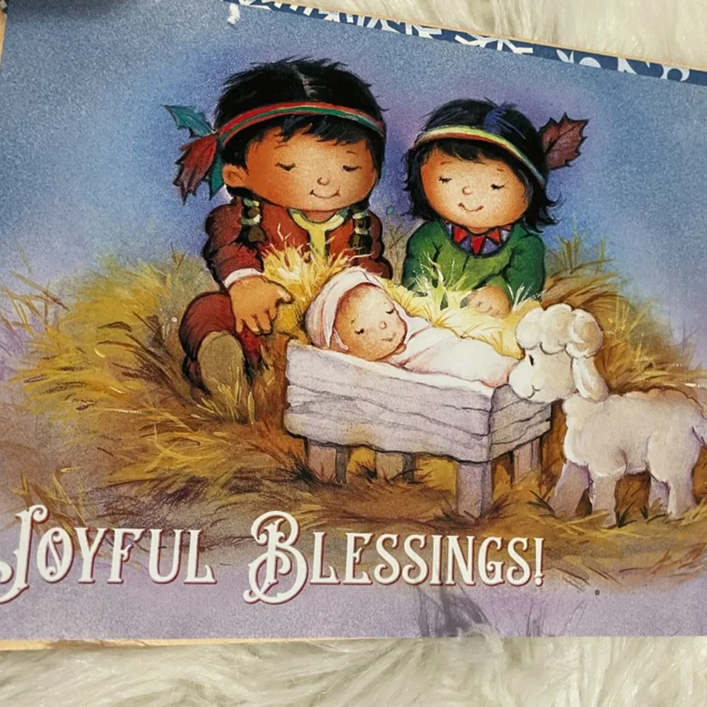 5 JOYFUL Blessings Religious themed Holiday cards by St. Labre Indian School